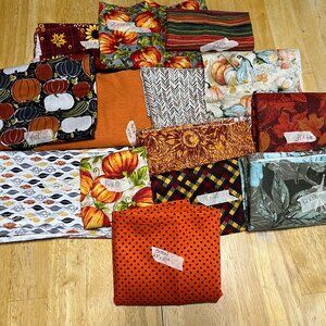Fall Assorted Cotton Fabric Lot - 15 Pieces